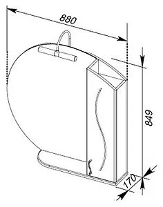 Шкаф-зеркало Aquanet Моника 85 R белый 00186775 Шкаф-зеркало Aquanet Моника 85 R белый 00186775, 2
