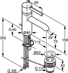 Смеситель для раковины Kludi Bozz хром 382910576 Смеситель для раковины Kludi Bozz хром 382910576, 2