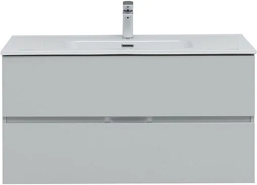 Тумба-умывальник подвесная Aquanet Алвита New 100 серый 00277520+00254365