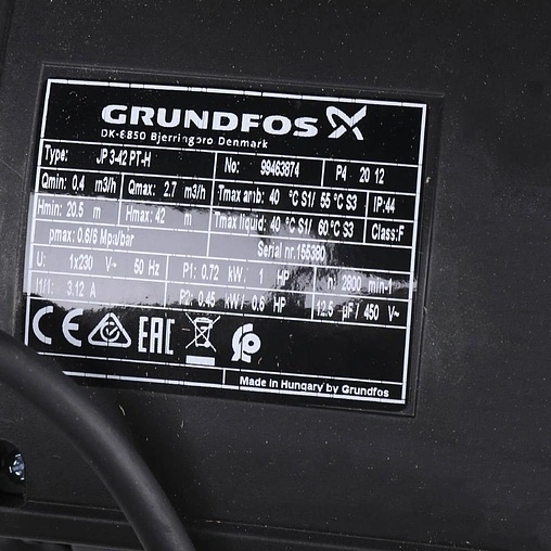 Станция автоматического водоснабжения Grundfos JP 3-42 PT-H A-A-BBVP 99463874