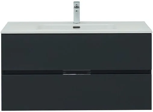 Тумба-умывальник подвесная Aquanet Алвита New 100 антрацит 00277519+00254365