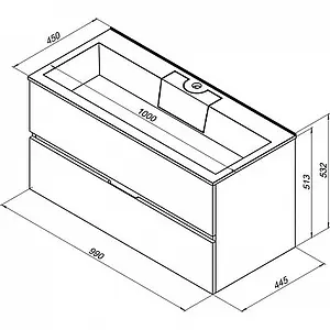 Тумба под умывальник подвесная Aquanet Алвита 100 белый 00235341, 2