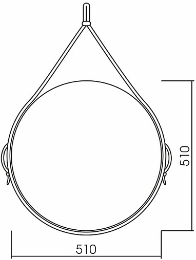 Зеркало на ремне с подсветкой Aquanika Country 51 чёрный AQC5151RU149