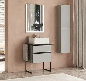 Тумба-умывальник подвесная Roca Domi 60 серый матовый ZRU9307873+ Тумба-умывальник подвесная Roca Domi 60 серый матовый ZRU9307873+, 3