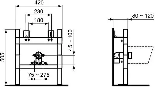 Инсталляция для биде VitrA Frame 880-5800