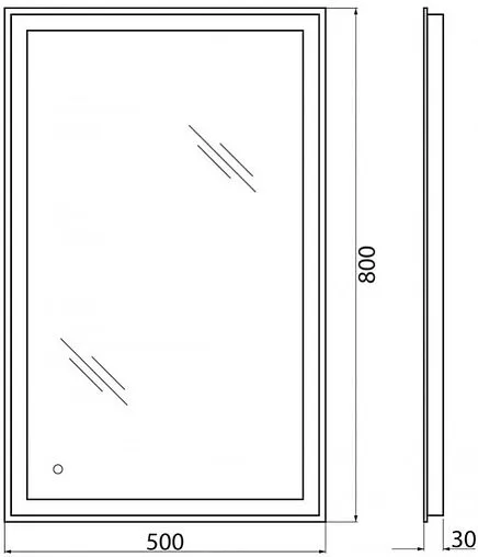 Зеркало с подсветкой BelBagno 50x80 SPC-GRT-500-800-LED-TCH