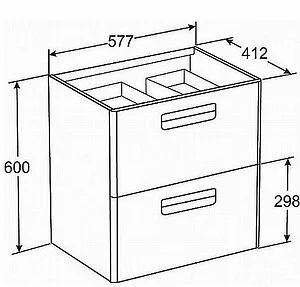 Тумба-умывальник подвесная Roca The Gap Original 60 терракота ZRU9307837+327472000 Тумба-умывальник подвесная Roca The Gap Original 60 терракота ZRU9307837+327472000, 2