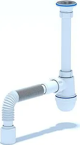 Сифон бутылочный для раковины Ани Пласт белый C1010 Сифон бутылочный для раковины Ани Пласт белый C1010, 1
