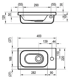 Раковина Ravak Chrome 40 R белый XJGP1100000 Раковина Ravak Chrome 40 R белый XJGP1100000, 2