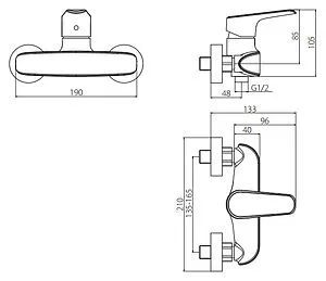 Смеситель для душа Damixa Origin Evo хром 822000000, 2