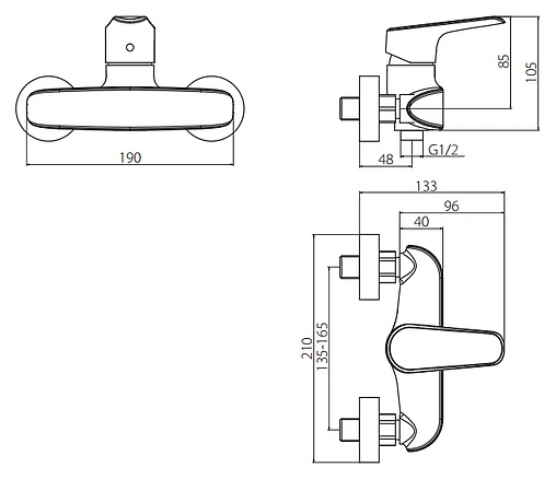 Смеситель для душа Damixa Origin Evo хром 822000000