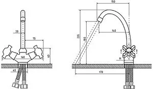 Смеситель для кухни Osgard Roxen хром 71076, 2
