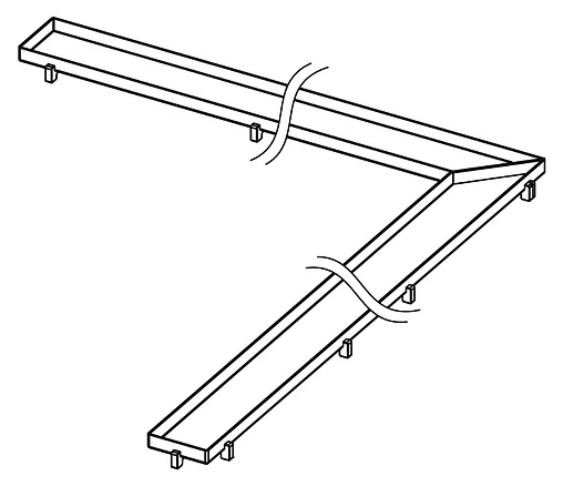 Решетка для лотка под плитку угловая 925мм TECEdrainline Plate 611070 Решетка для лотка под плитку угловая 925мм TECEdrainline Plate 611070