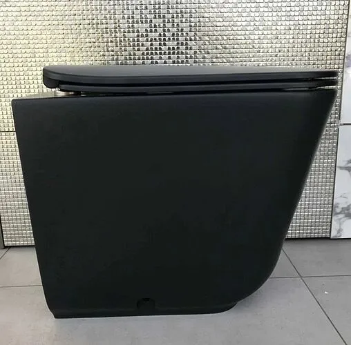 Унитаз приставной безободковый Kerasan Tribeca черный матовый 511831