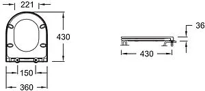 Комплект 6 в 1 Jacob Delafon Rodin+ E21750RU-00 с кнопкой E36496-00 белый глянцевый, 5