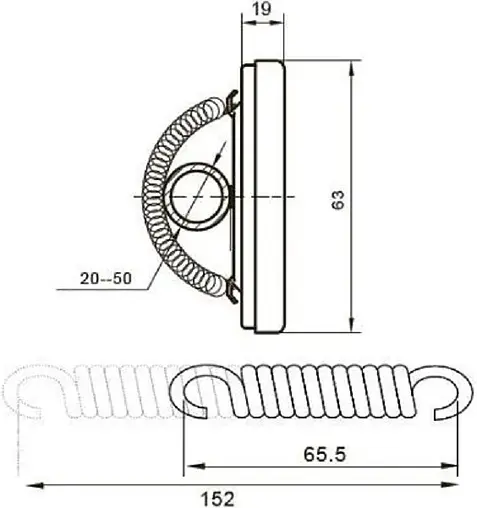 Термометр биметаллический накладной TIM 63мм 120°С от 1 до 2&quot; Y-63A-120