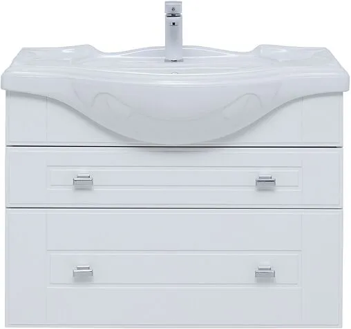 Тумба под умывальник подвесная Aquanet Рондо 85 белый глянец 00304289