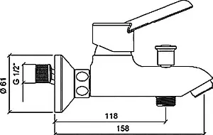 Смеситель для ванны VitrA Punto Viva хром A41045 Смеситель для ванны VitrA Punto Viva хром A41045, 2