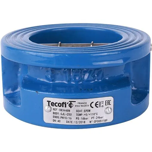 Клапан обратный поворотный двустворчатый межфланцевый Ду40 Ру16 Tecofi CB3448N-EP0040