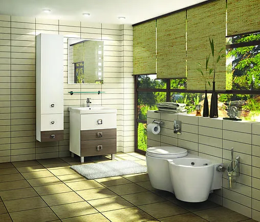 Шкаф-пенал подвесной Aquaton Стамбул 35 белый/лиственница 1A127703ST580