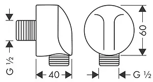 Шланговое подключение Hansgrohe FixFit Е чёрный матовый 27454670 Шланговое подключение Hansgrohe FixFit Е чёрный матовый 27454670, 2