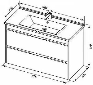Тумба-умывальник Aquanet Тулон 100 белый 00183396+00182321 Тумба-умывальник Aquanet Тулон 100 белый 00183396+00182321, 2