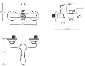 Смеситель для ванны SMARTsant Лайф хром SM243503AA, 2