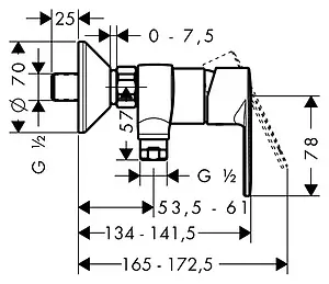 Смеситель для душа Hansgrohe Talis E2 хром 31662000 Смеситель для душа Hansgrohe Talis E2 хром 31662000, 5