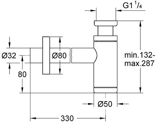 Сифон бутылочный для раковины Grohe холодный рассвет матовый 28912GN0 Сифон бутылочный для раковины Grohe холодный рассвет матовый 28912GN0