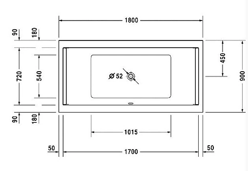 Ванна акриловая Duravit Starck 180x90 700339000000000