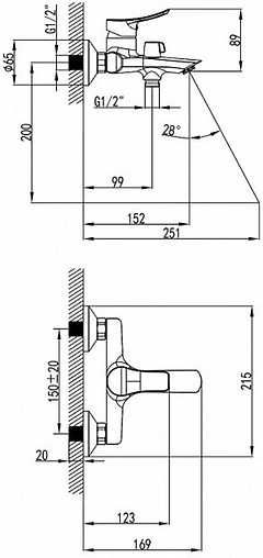 Смеситель для ванны Milardo Amplex хром AMPSB02M02 Смеситель для ванны Milardo Amplex хром AMPSB02M02