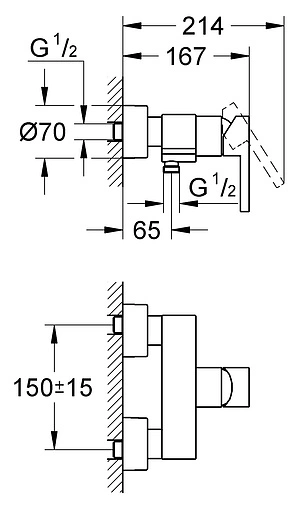 Смеситель для душа Grohe Lineare хром 33865000