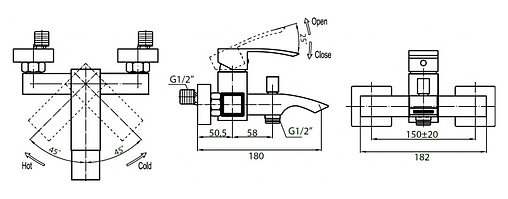 Смеситель для ванны Cezares Quattro хром QUATTRO-C-VD-01