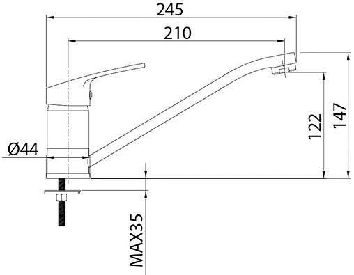 Смеситель для кухни Milardo Meal хром M06SB00M05