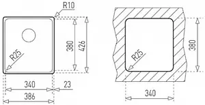 Мойка кухонная Teka BEF 34.38 F нержавеющая сталь полированная 40180110, 2