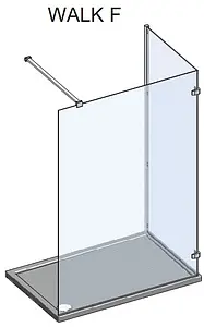 Душевое ограждение 1500x900мм прозрачное стекло Roltechnik Walk WALK F/1500/900 939-1500900-00-02, 3