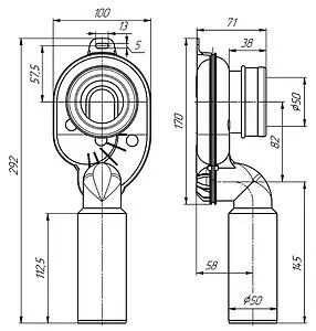 Сифон для писсуара Ани Пласт U0705 Сифон для писсуара Ани Пласт U0705, 2