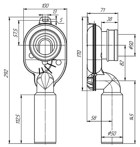 Сифон для писсуара Ани Пласт U0705 Сифон для писсуара Ани Пласт U0705
