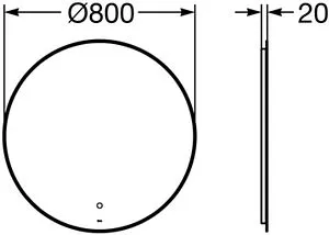 Зеркало с подсветкой Roca Luna 80 ZRU9307558 Зеркало с подсветкой Roca Luna 80 ZRU9307558, 2