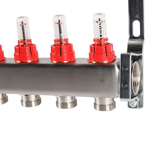 Группа коллекторная с расходомерами 8 отводов 1&quot;в/в x ¾&quot;ек Rommer RMS-1200-000008