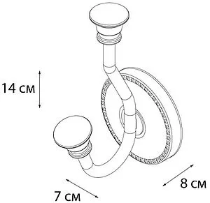 Крючок двойной Fixsen Adele хром FX-55005, 2