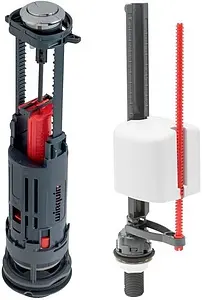 Комплект арматуры для бачка двухрежимный ½&quot; пластик нижний Wirquin ONE 10975008, 1
