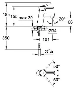Смеситель для раковины Grohe Concetto хром 3224010E Смеситель для раковины Grohe Concetto хром 3224010E, 2