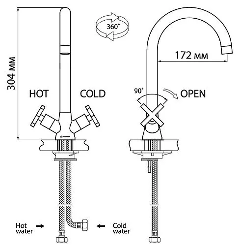 Смеситель для кухни Omoikiri Chiba хром OCI-CR-35
