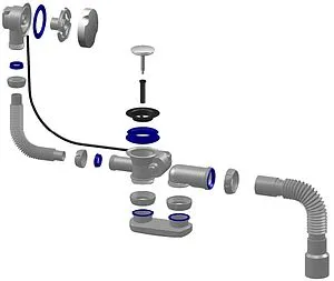 Слив-перелив для ванны Unicorn нержавеющая сталь S121E, 3