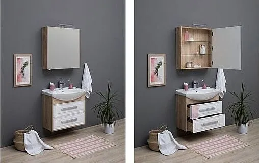 Шкаф-зеркало Aquanet Остин 75 R дуб сонома 00201727