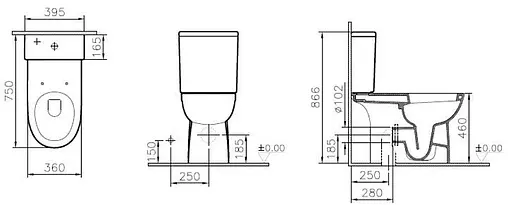 Чаша унитаза VitrA Conforma Open-Back белый 5816B003-0087 Чаша унитаза VitrA Conforma Open-Back белый 5816B003-0087