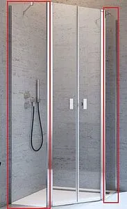 Комплект неподвижных сегментов 900x900мм прозрачное стекло Radaway NES PTD 90x90 10051600-01-01, 1