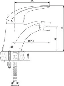 Смеситель для биде Aquanet Cobra хром SD90364, 2