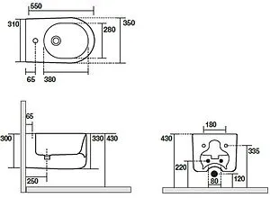 Биде подвесное Kerasan Nolita белый 532501, 5